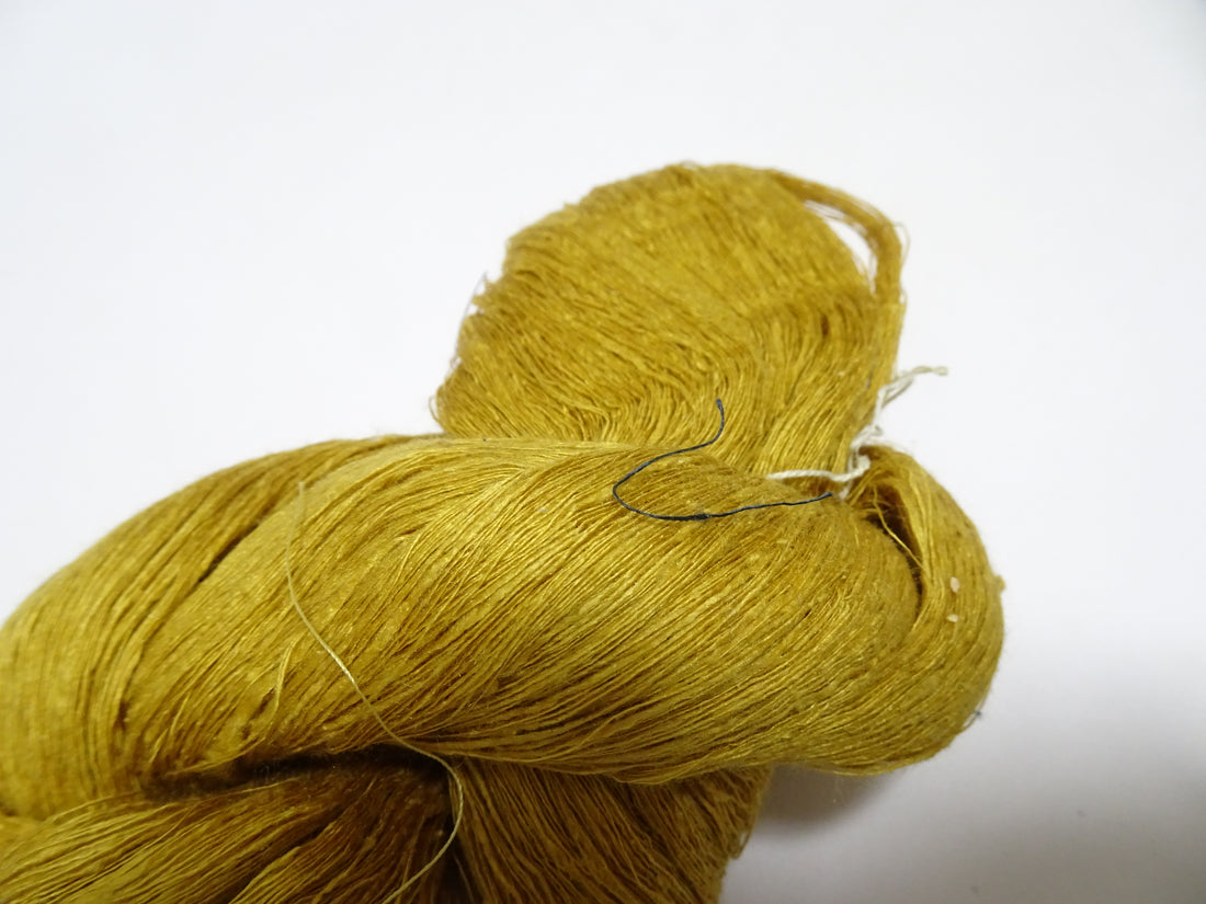 Japanese vintage Tsumugi silk thread Woven & embroidery 8619