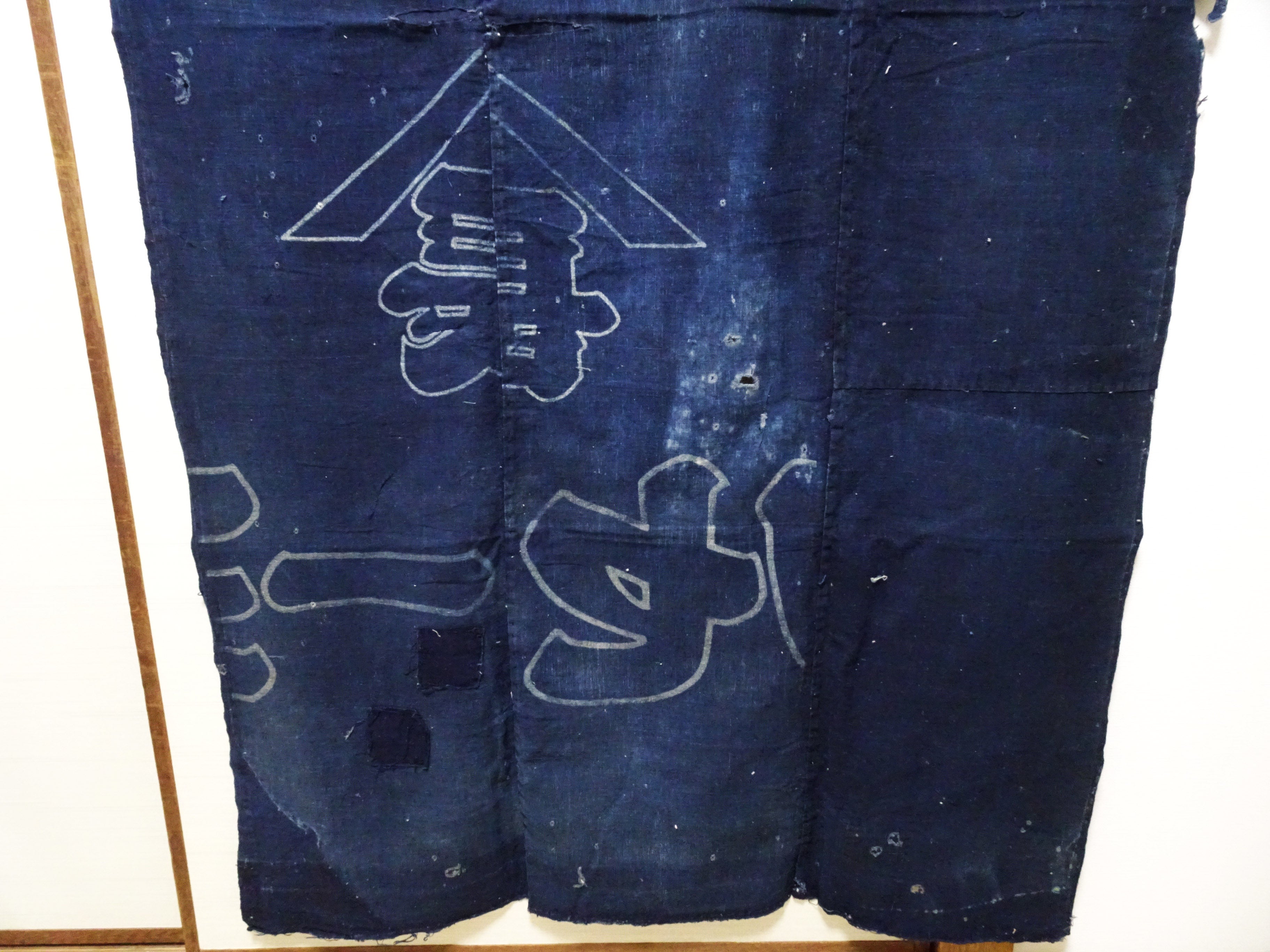 Japanese Antique Cotton Boro Indigo Cotton Textile 17725
