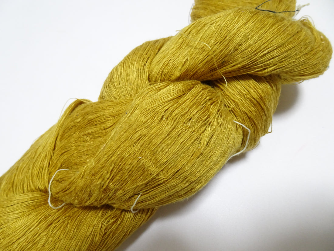 Japanese vintage Tsumugi silk thread Woven & embroidery 8619