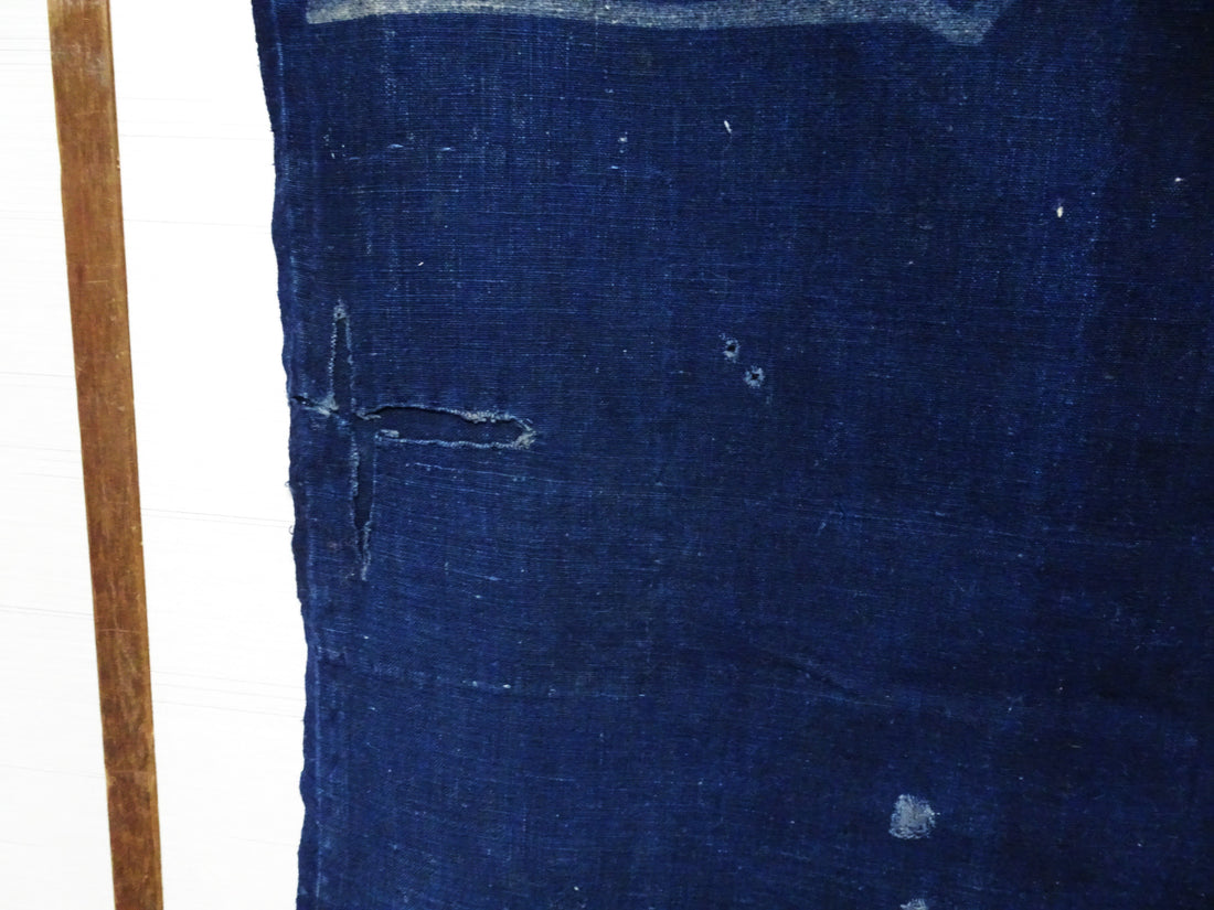 Japanese Antique Cotton Boro Indigo Cotton Textile 17725