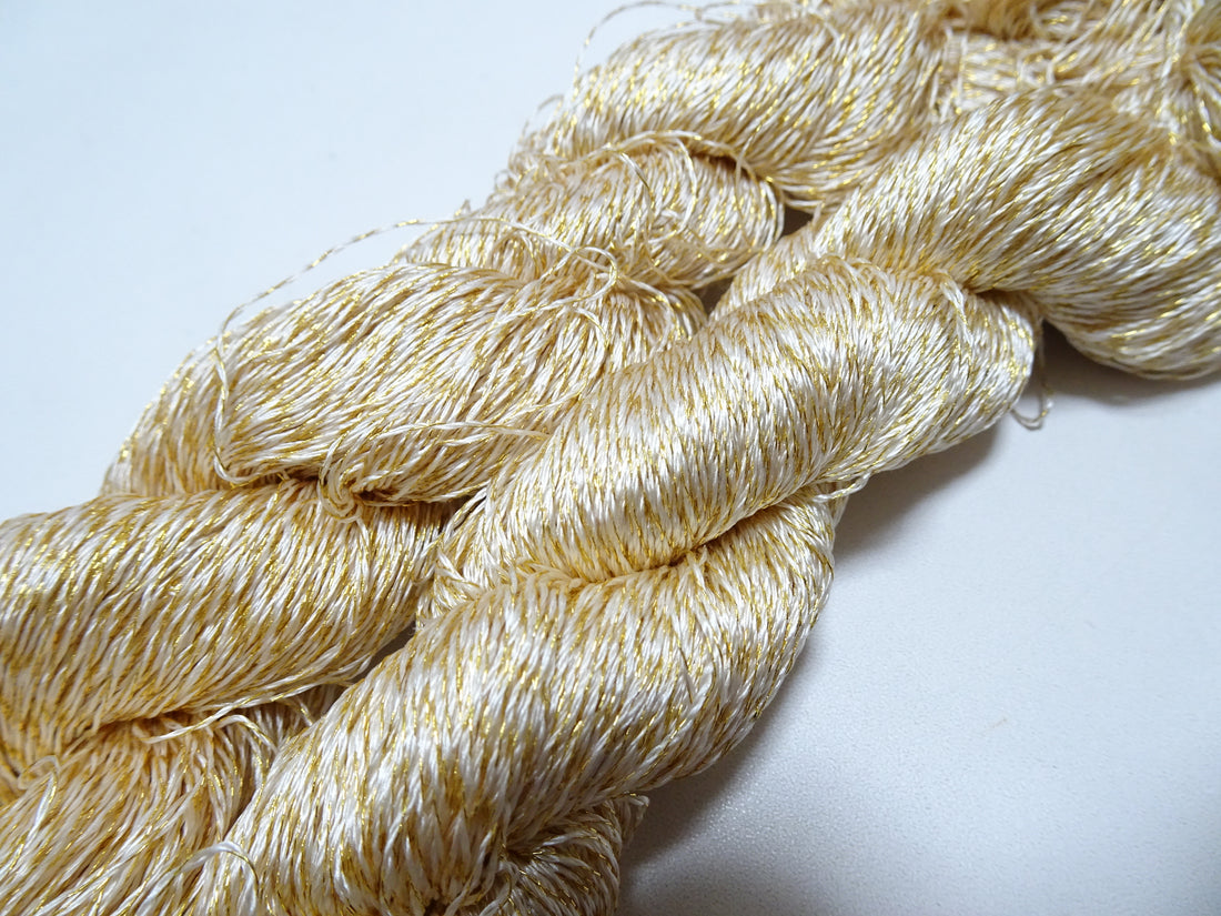 Japanese Vintage High Class Rare Silk Thread Mixture of Gold embroidery 15968