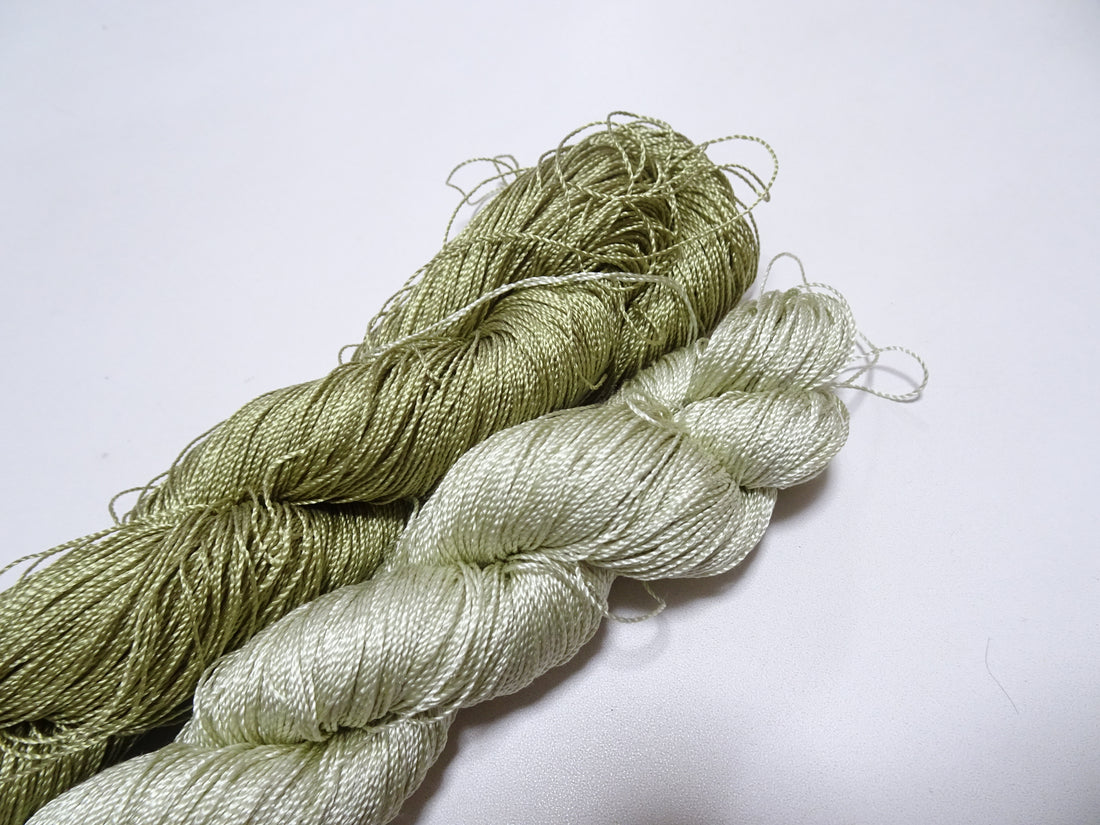 Japanese Vintage Strong Twisted Silk 2sets Thread Embroidery & Weaving 15084