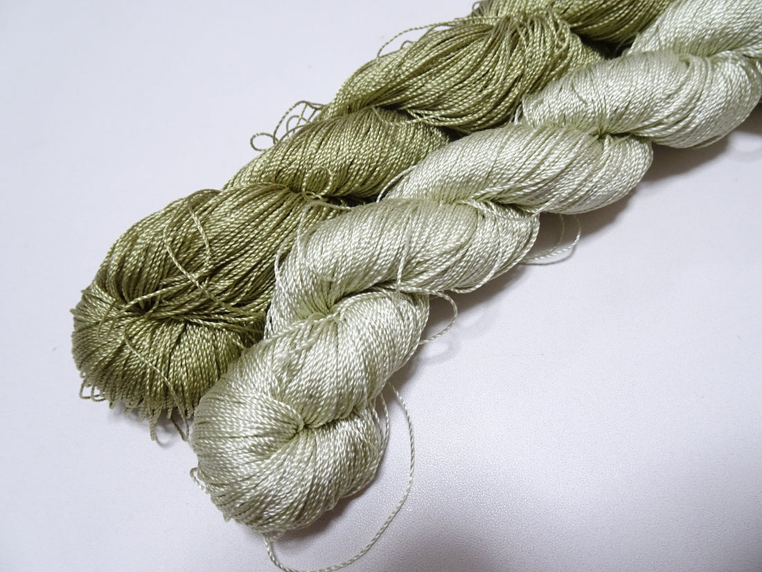 Japanese Vintage Strong Twisted Silk 2sets Thread Embroidery & Weaving 15084