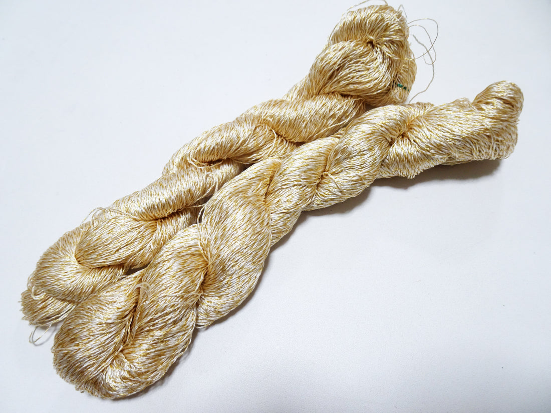 Japanese Vintage High Class Rare Silk Thread Mixture of Gold embroidery 15970