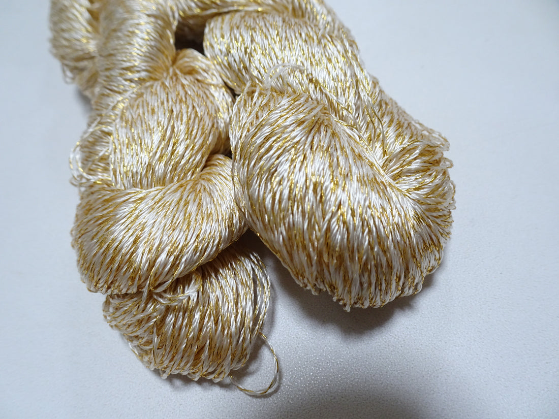 Japanese Vintage High Class Rare Silk Thread Mixture of Gold embroidery 15970