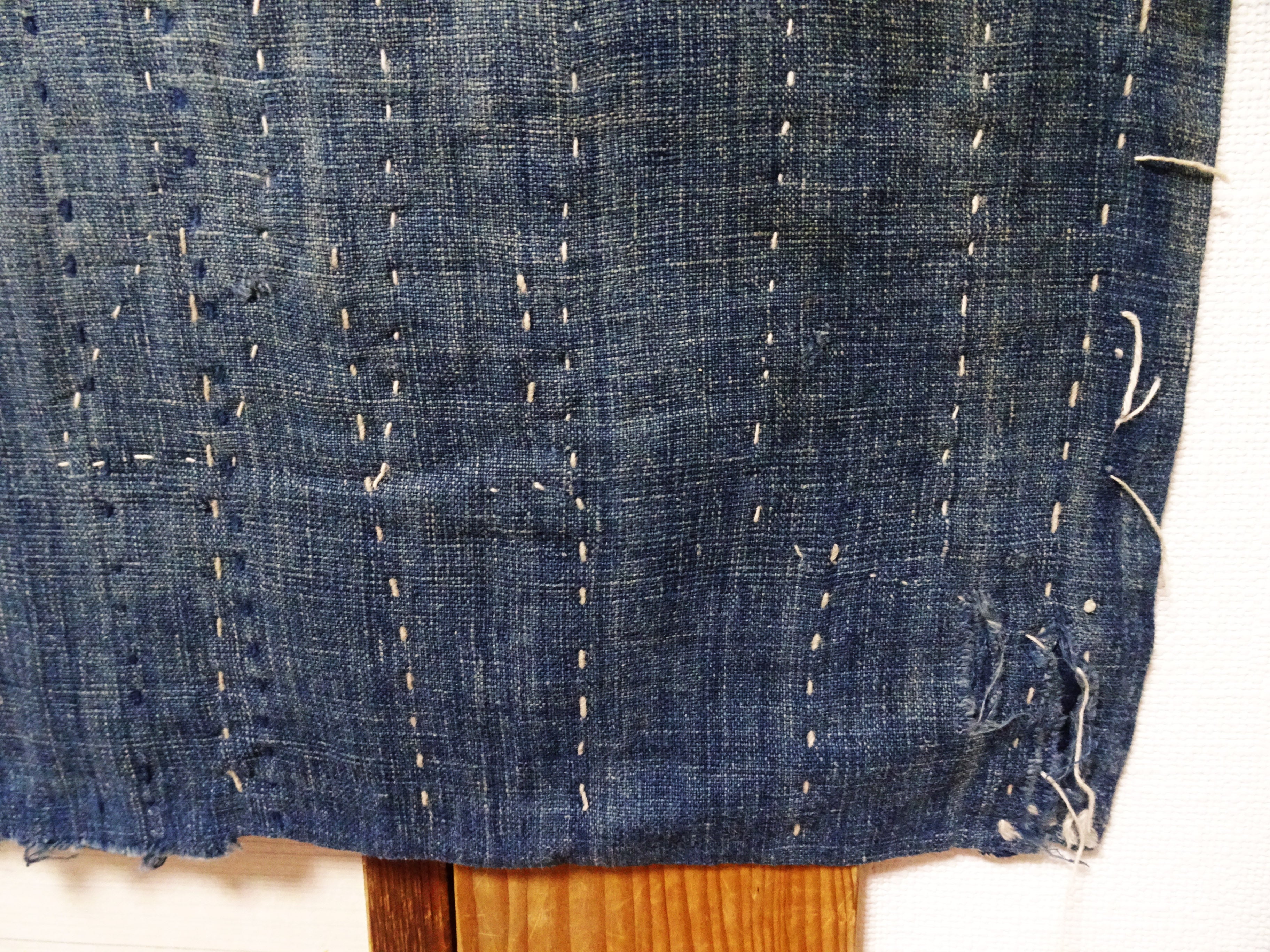 Japanese Antique BORO Textile (Meiji–Taisho Era) – Indigo-Dyed Patchwork with Hand-Stitched Repairs 17726