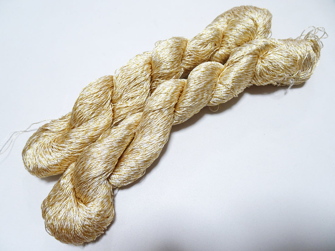 Japanese Vintage High Class Rare Silk Thread Mixture of Gold embroidery 15971