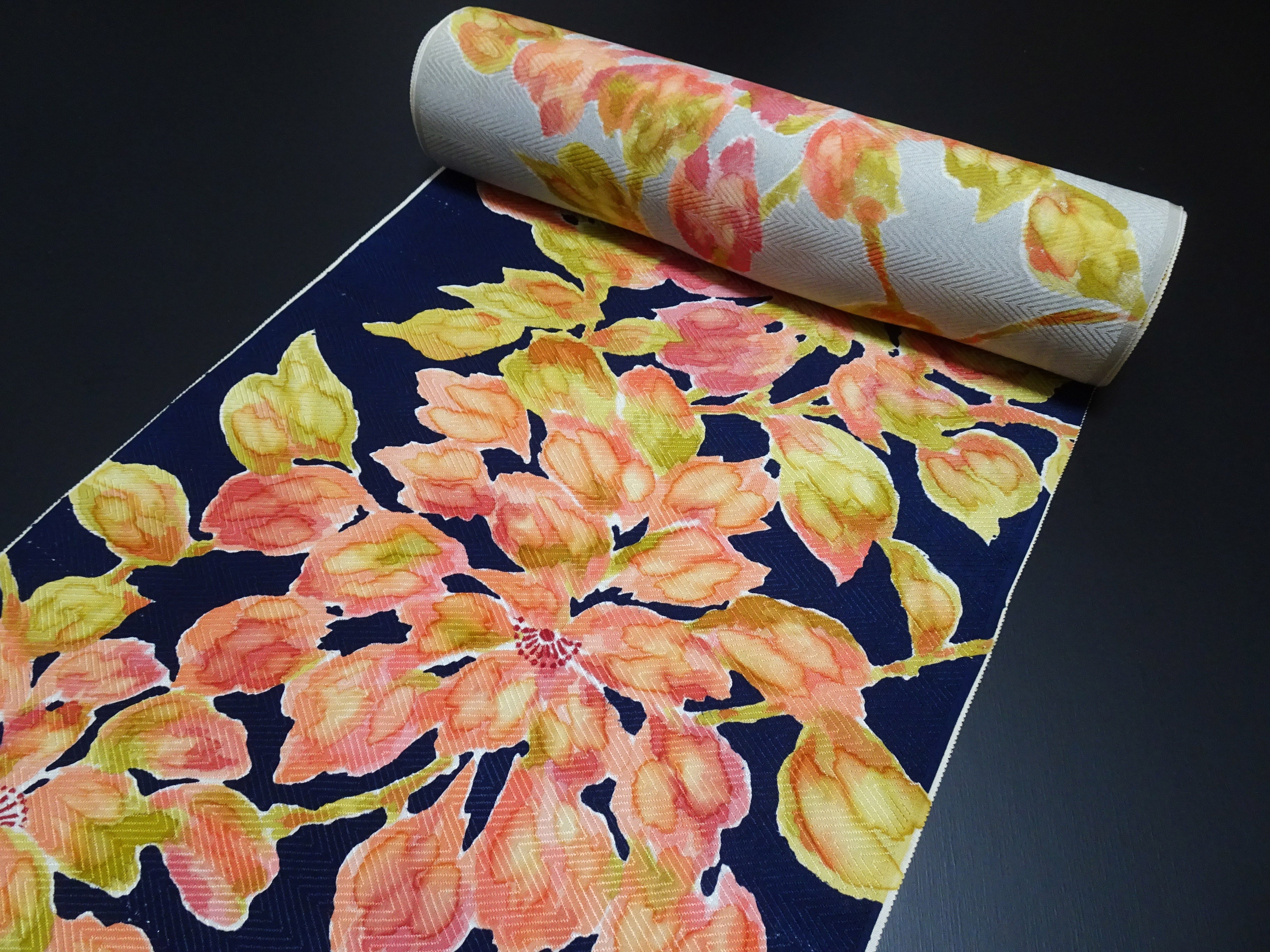 Japanese Silk Bolts  Dyed  Flower pattern 17498