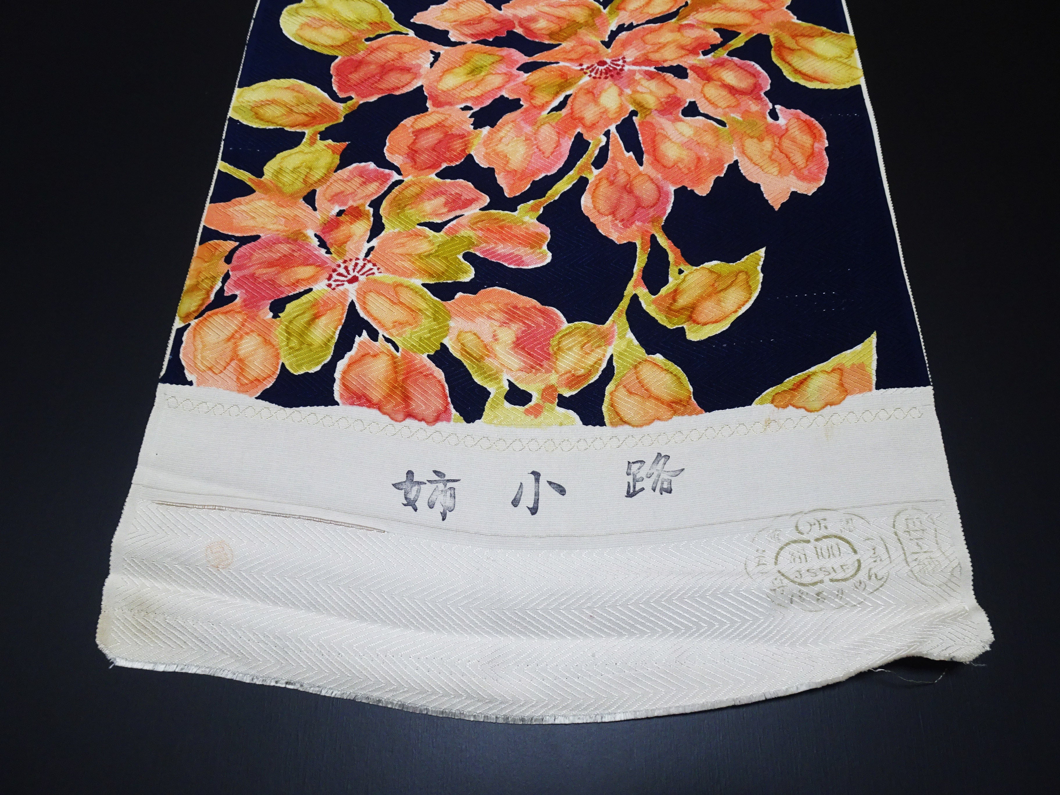 Japanese Silk Bolts  Dyed  Flower pattern 17498