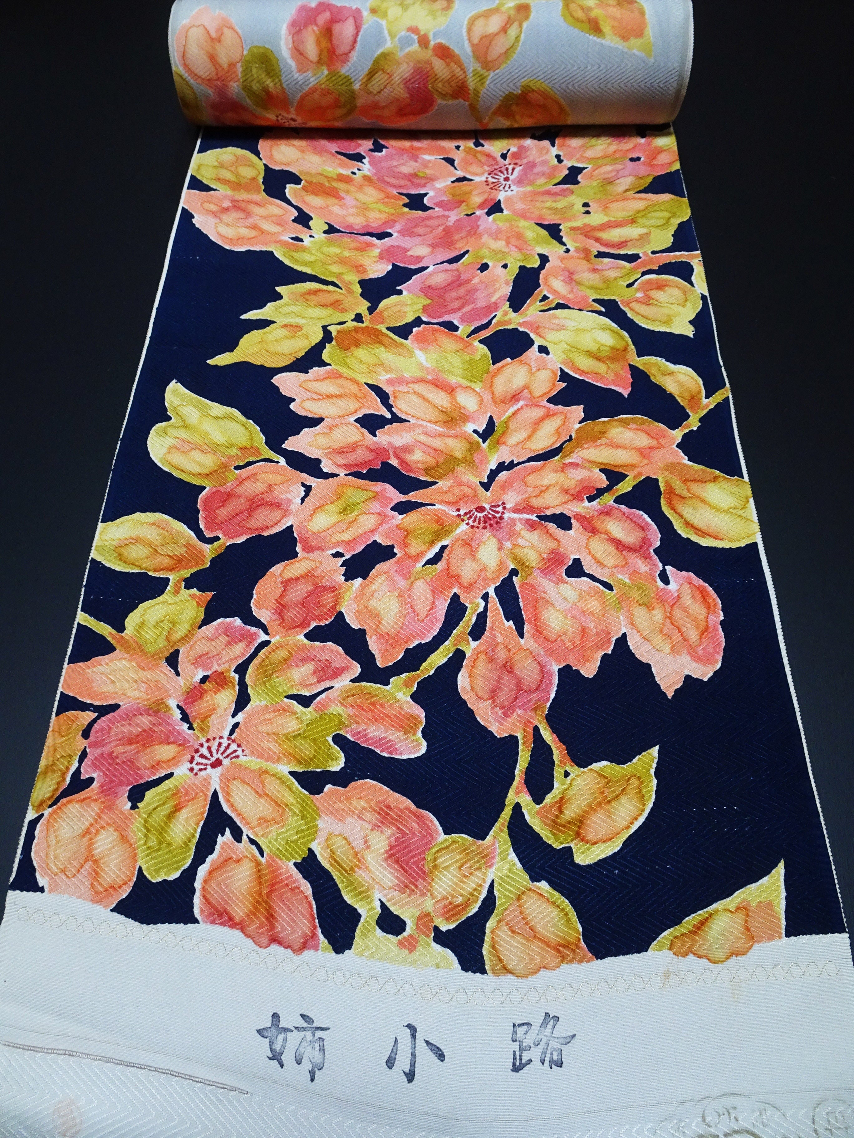 Japanese Silk Bolts  Dyed  Flower pattern 17498