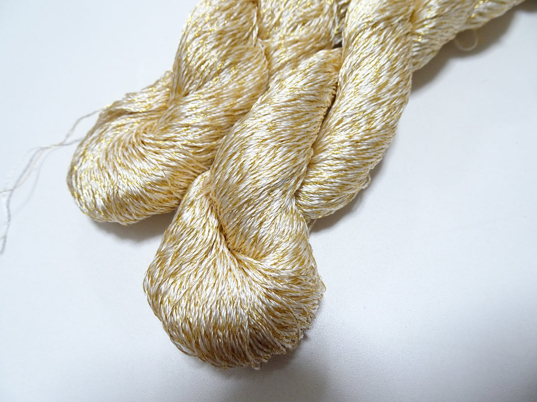 Japanese Vintage High Class Rare Silk Thread Mixture of Gold embroidery 15971