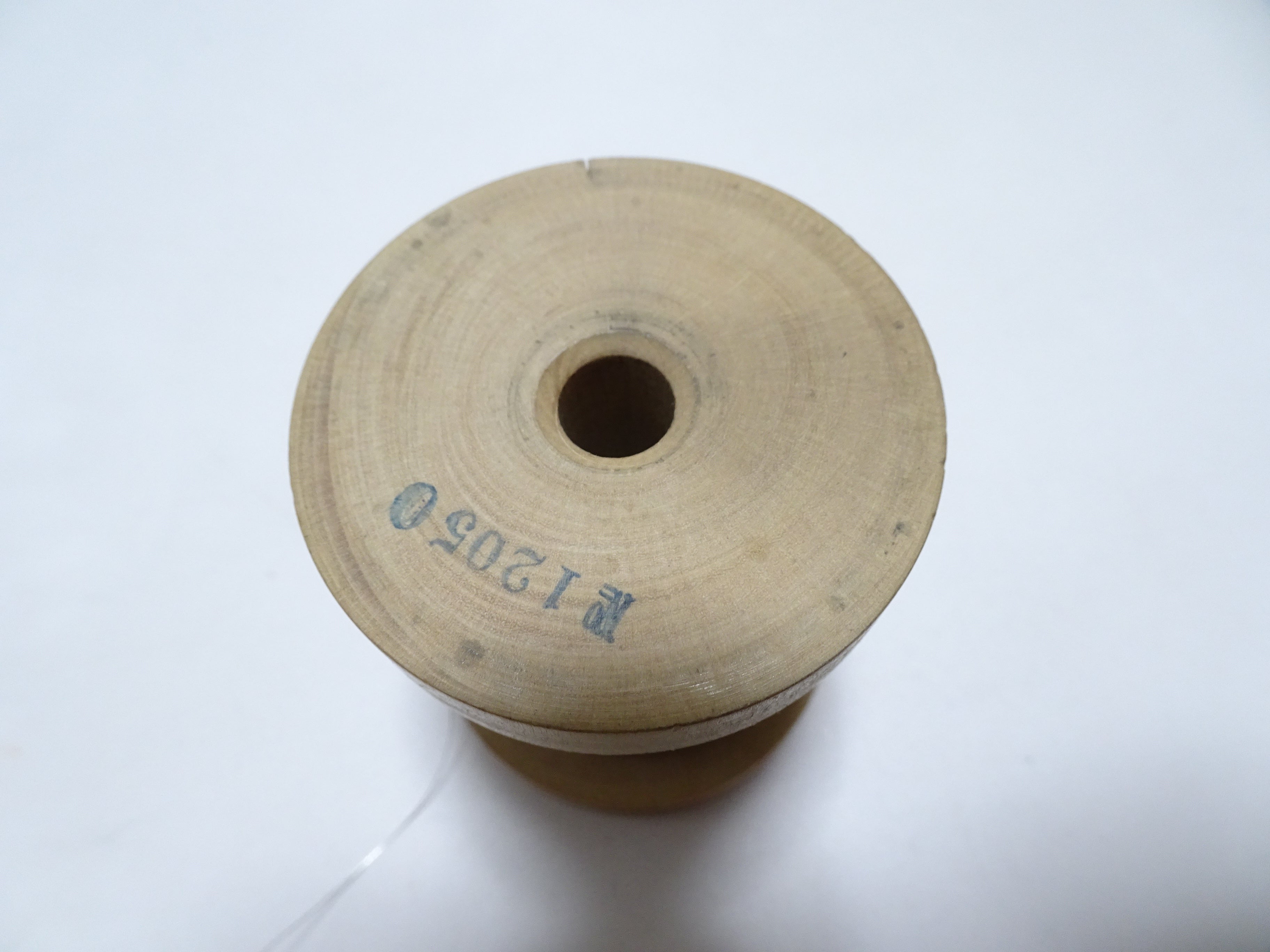 Japanese Vintage Rasen Silver leaf thread & Wooden Spool embroidery 18675