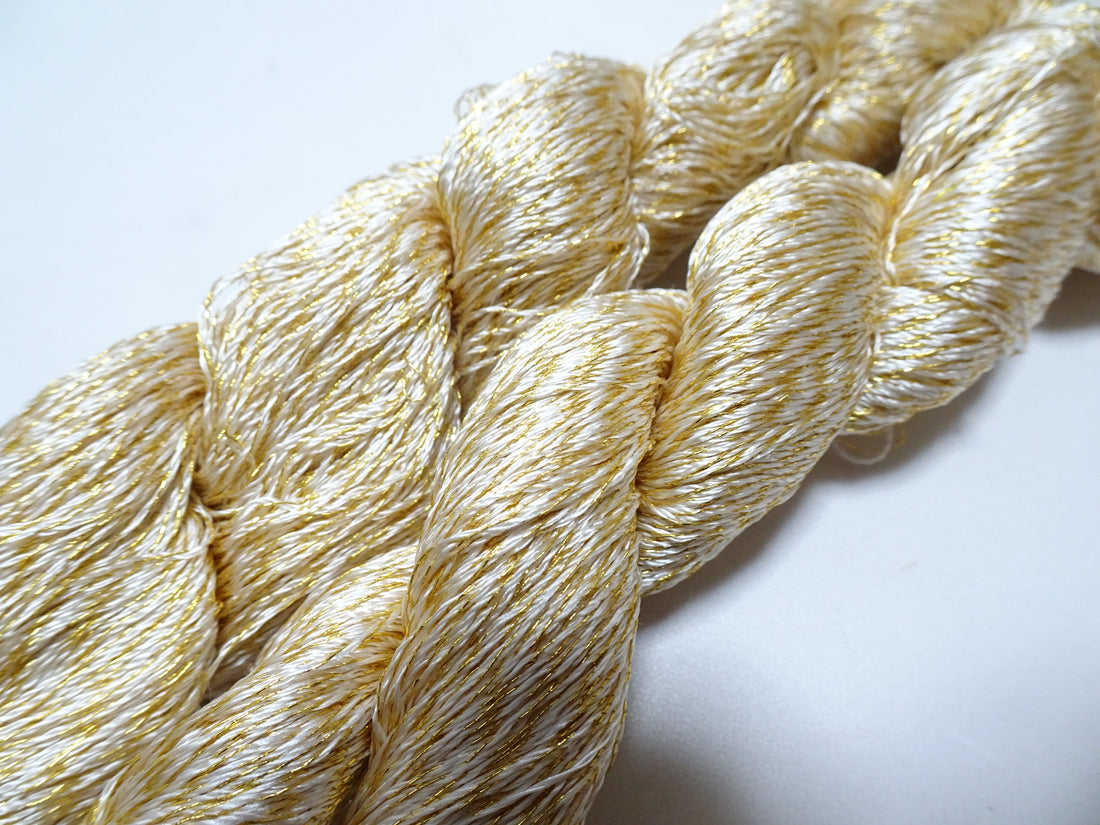 Japanese Vintage High Class Rare Silk Thread Mixture of Gold embroidery 15971