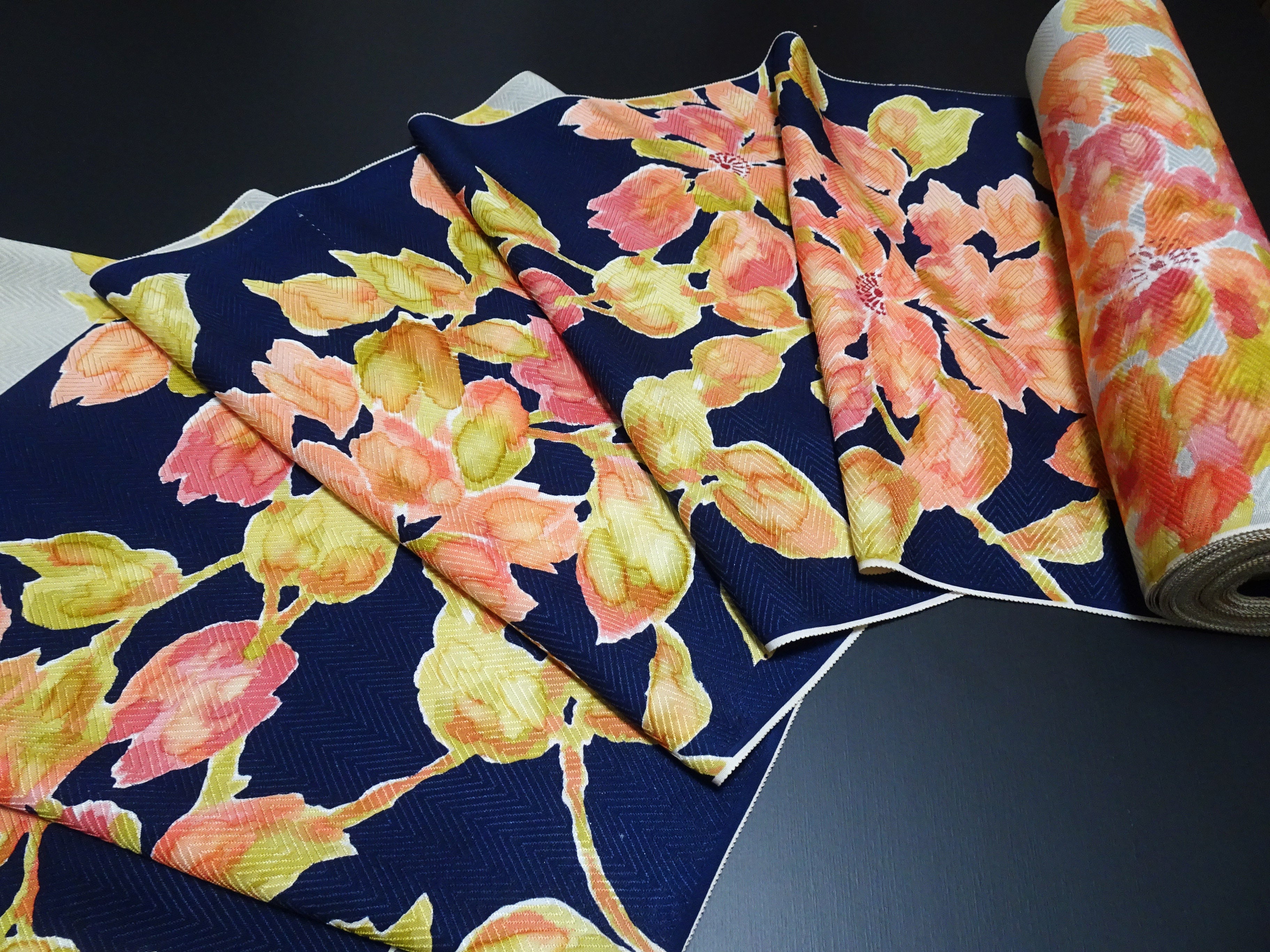 Japanese Silk Bolts  Dyed  Flower pattern 17498