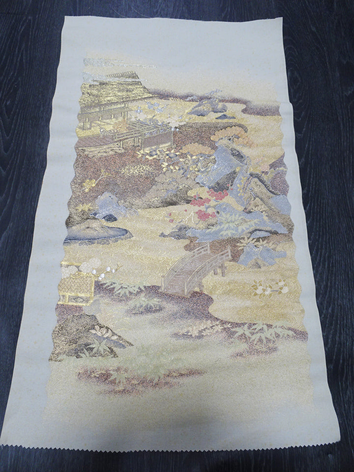 Japanese vintage Rare Silk sample fabric Juko Ori  9644