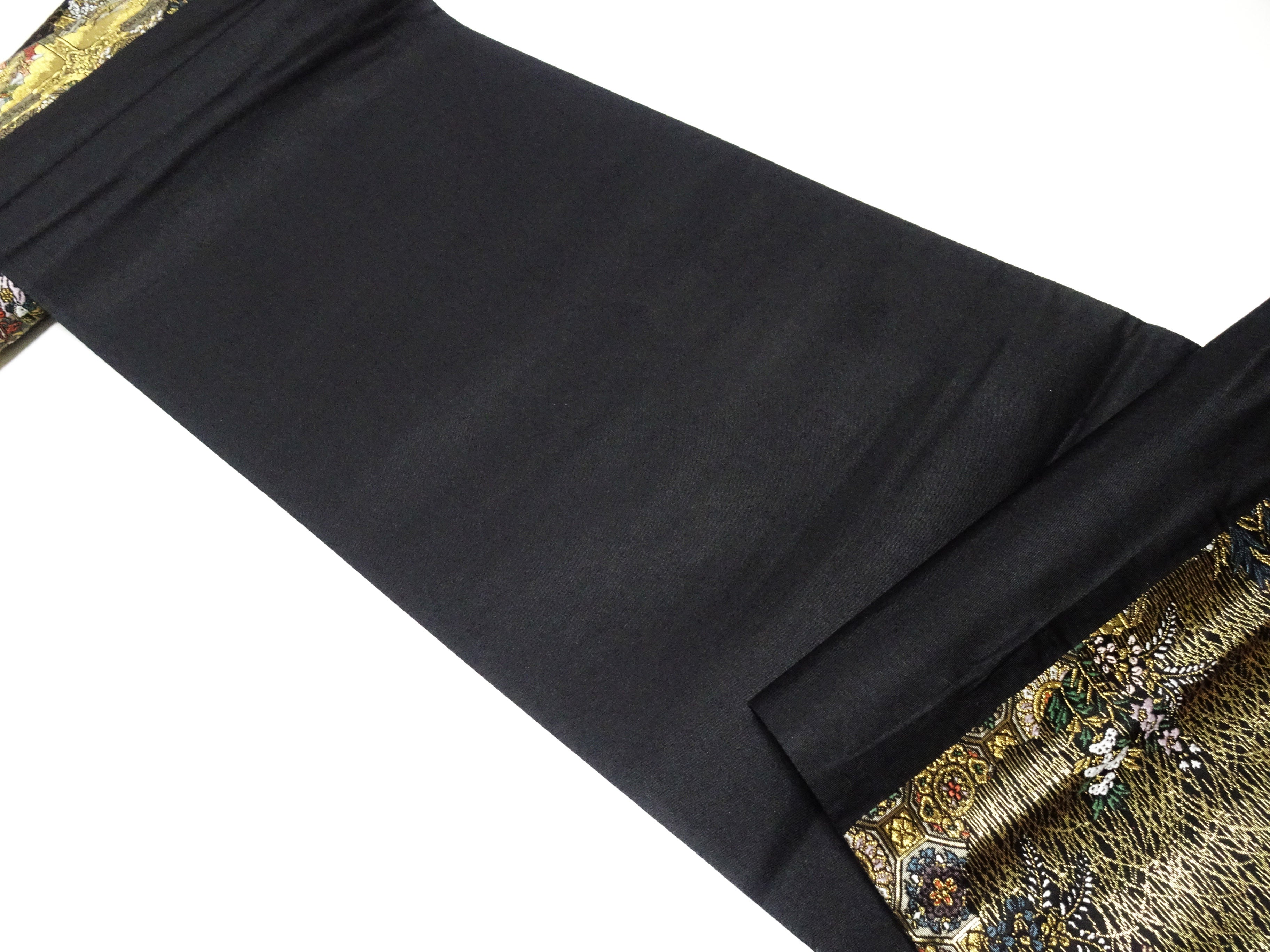 Japanese Kimono Silk Fukuro Obi Shibutenjo-emon Elegant Woven Pattern16333