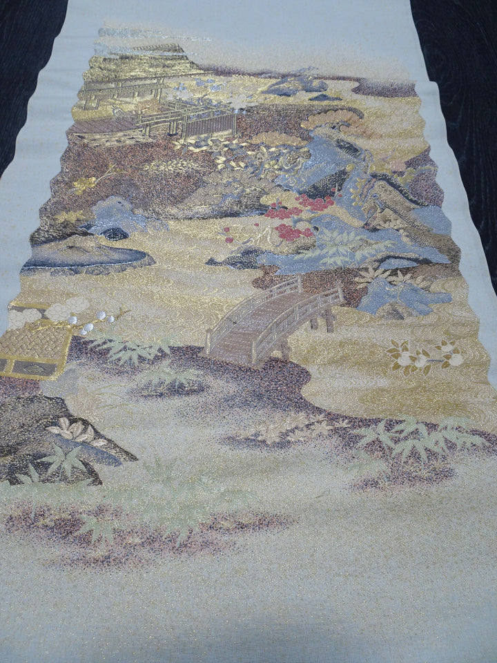 Japanese vintage Rare Silk sample fabric Juko Ori  9644
