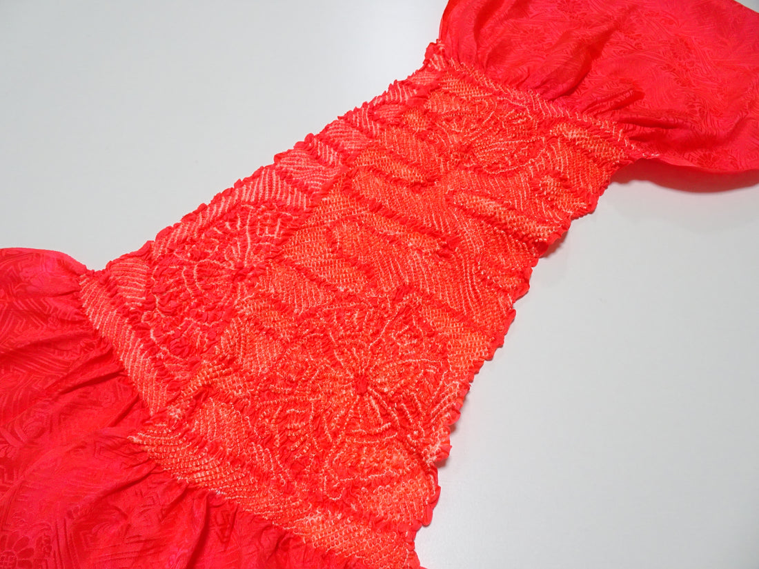 Japanese Kimono Silk Obi Age Shibori  18073