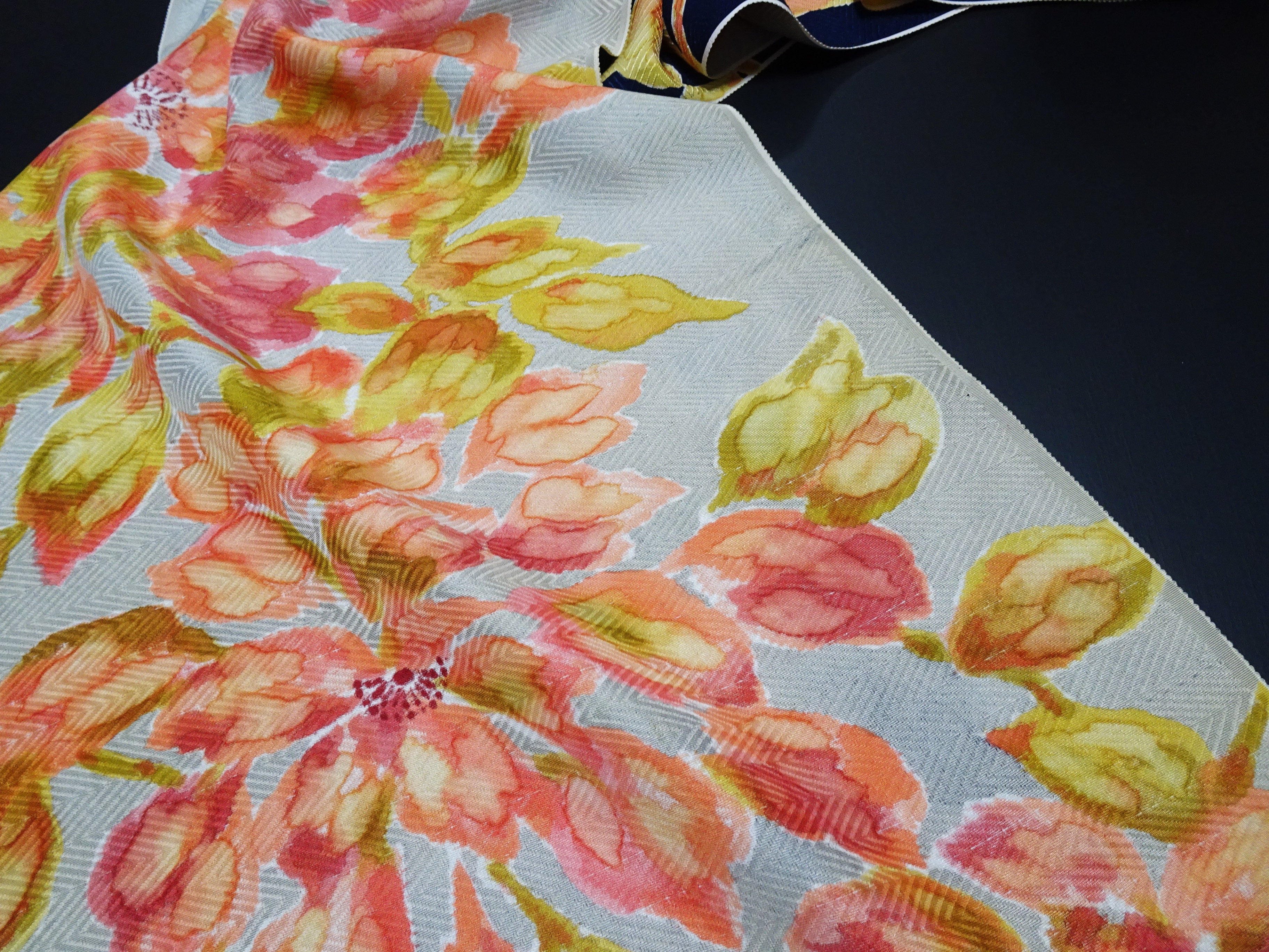 Japanese Silk Bolts  Dyed  Flower pattern 17498