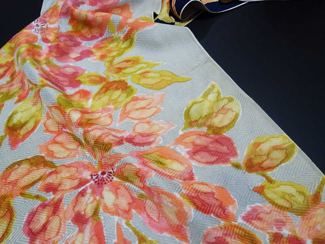Japanese Silk Bolts  Dyed  Flower pattern 17498
