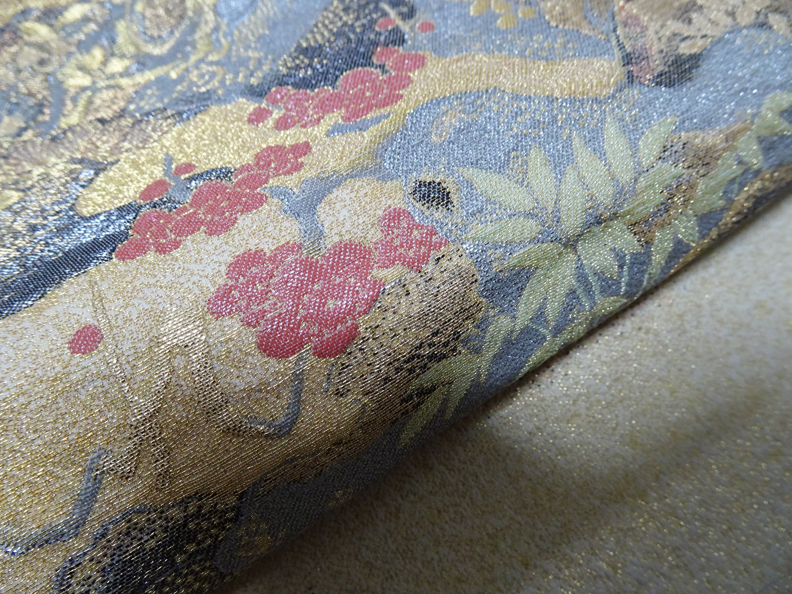 Japanese vintage Rare Silk sample fabric Juko Ori  9644