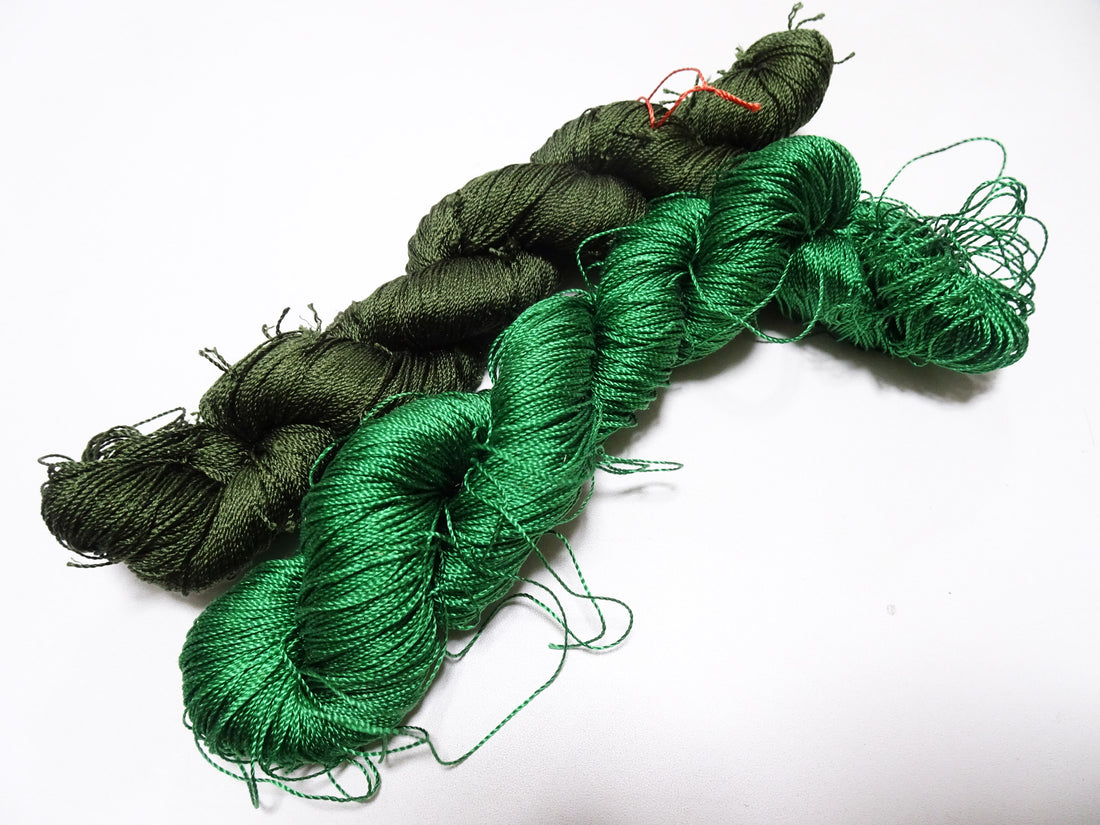 Japanese Vintage Strong Twisted Silk 2sets Thread Embroidery & Weaving 15088