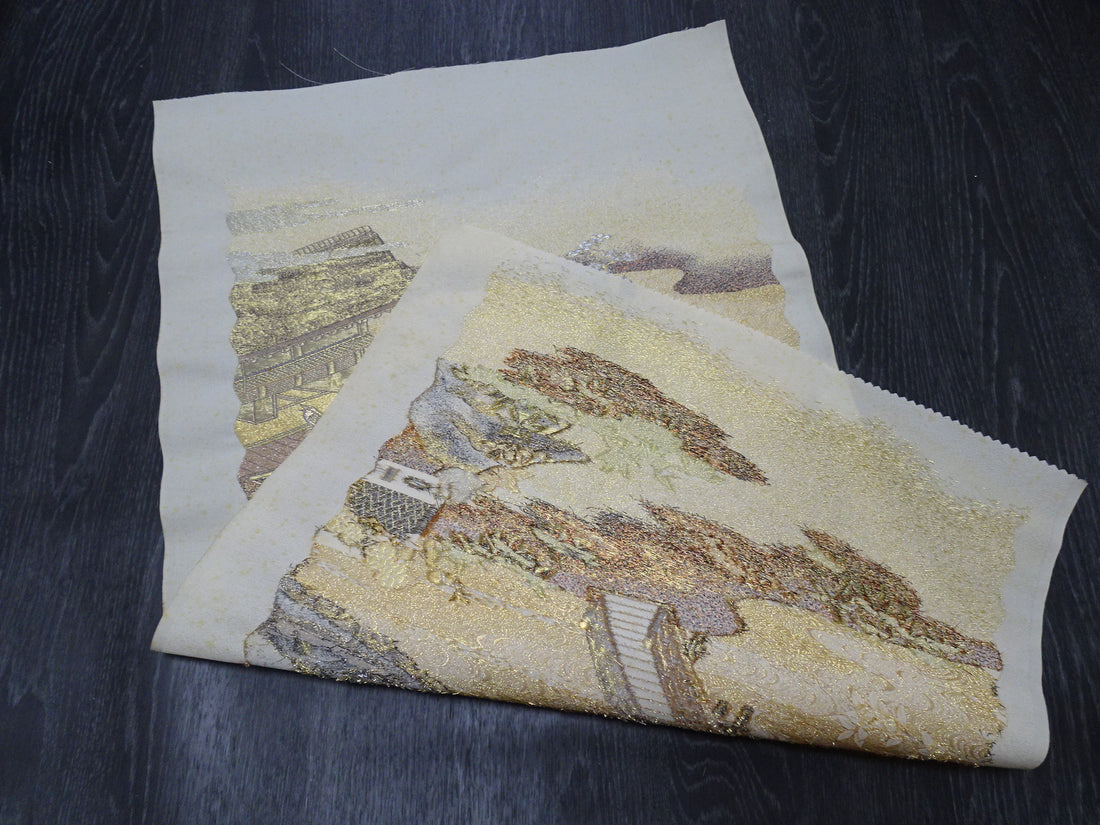 Japanese vintage Rare Silk sample fabric Juko Ori  9644