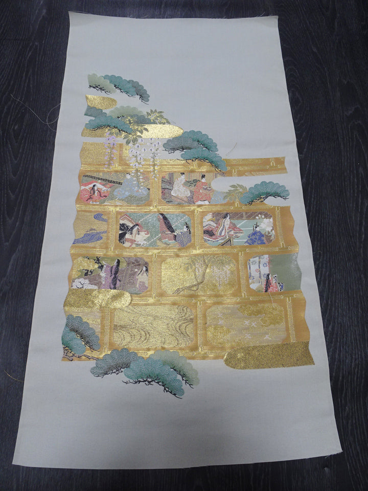 Japanese vintage Rare Silk sample fabric Juko Ori  9645