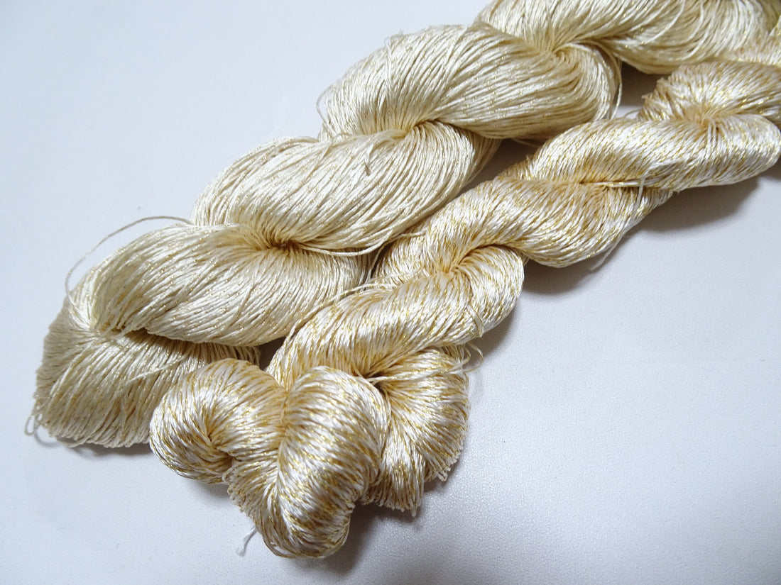 Japanese Vintage High Class Rare Silk Thread Mixture of Gold embroidery 15973