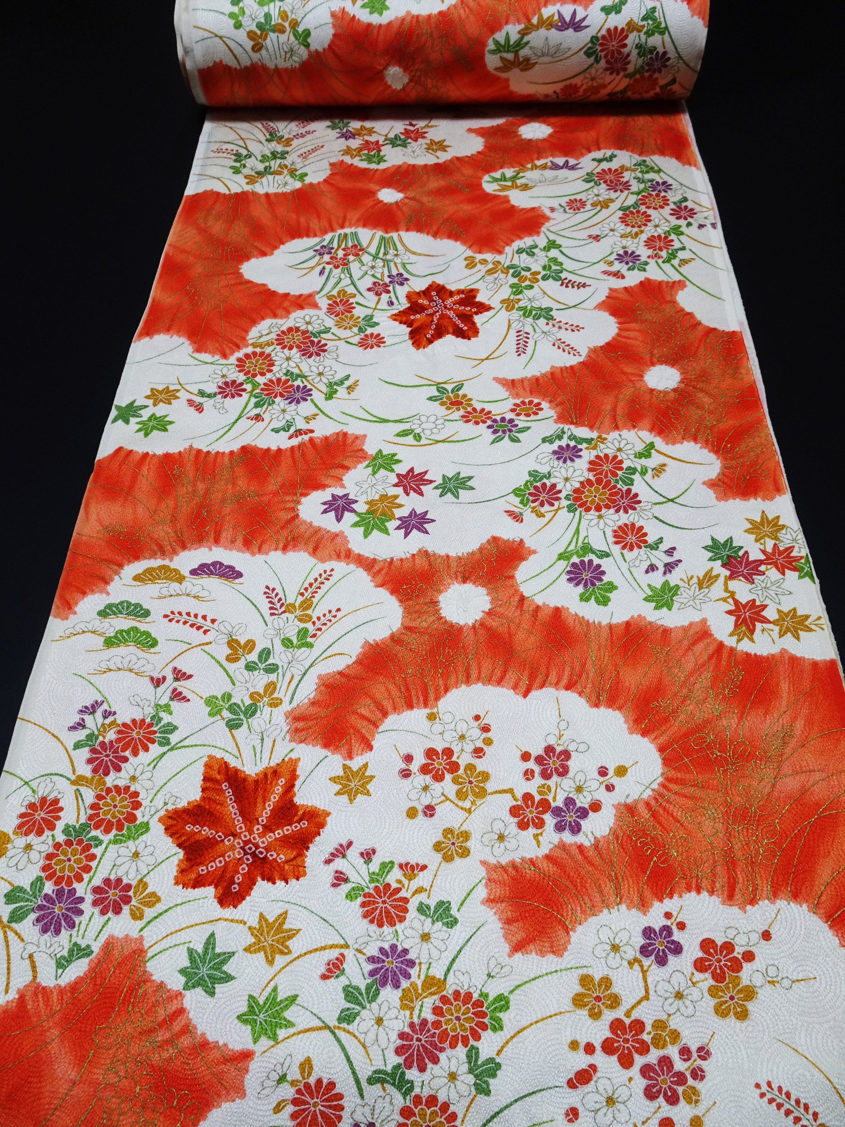 Japanese Silk Bolts  Shibori / Dyed  Flower pattern 17499