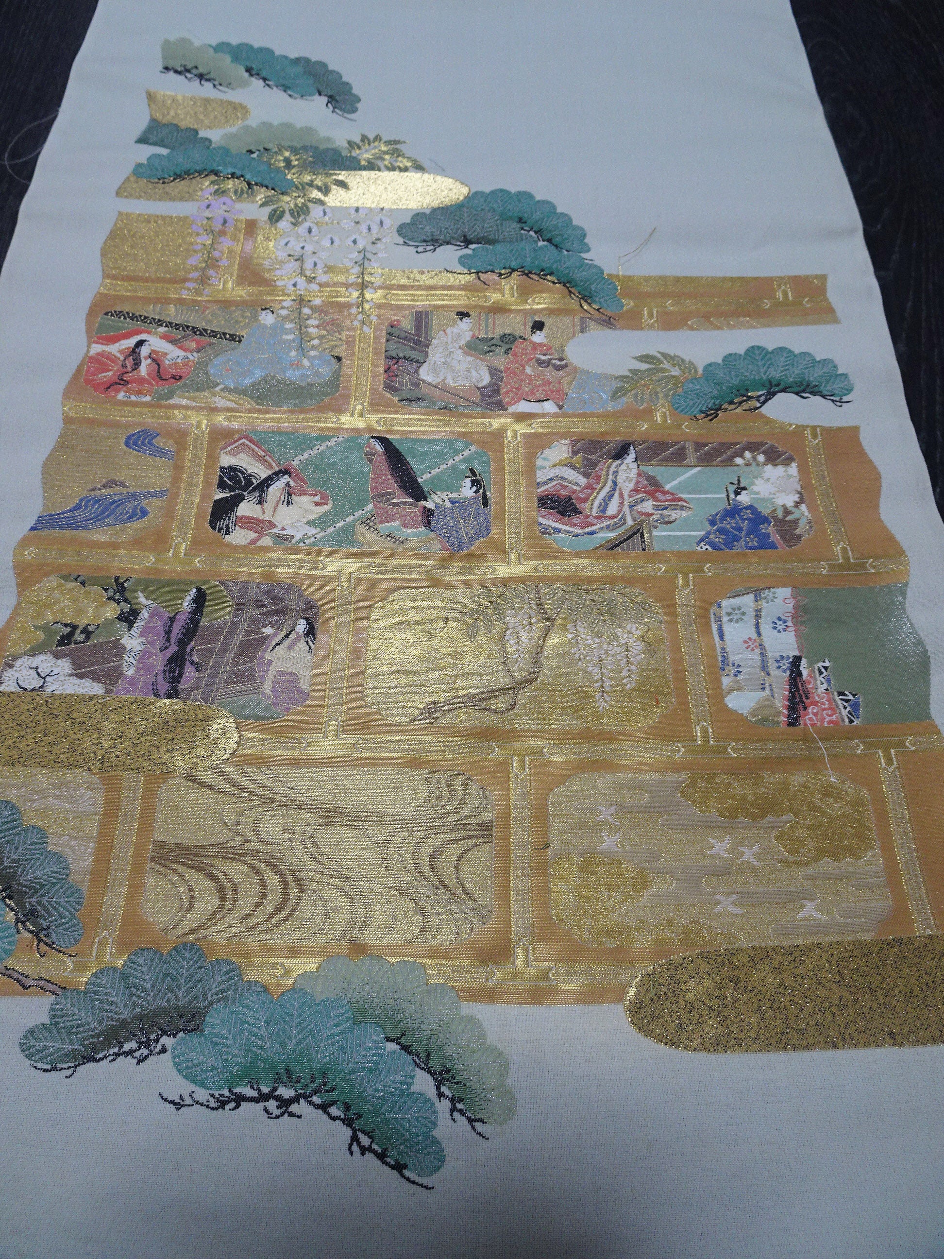 Japanese vintage Rare Silk sample fabric Juko Ori  9645