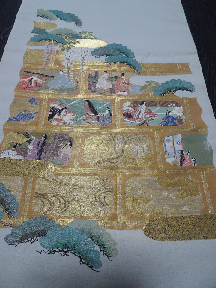 Japanese vintage Rare Silk sample fabric Juko Ori  9645