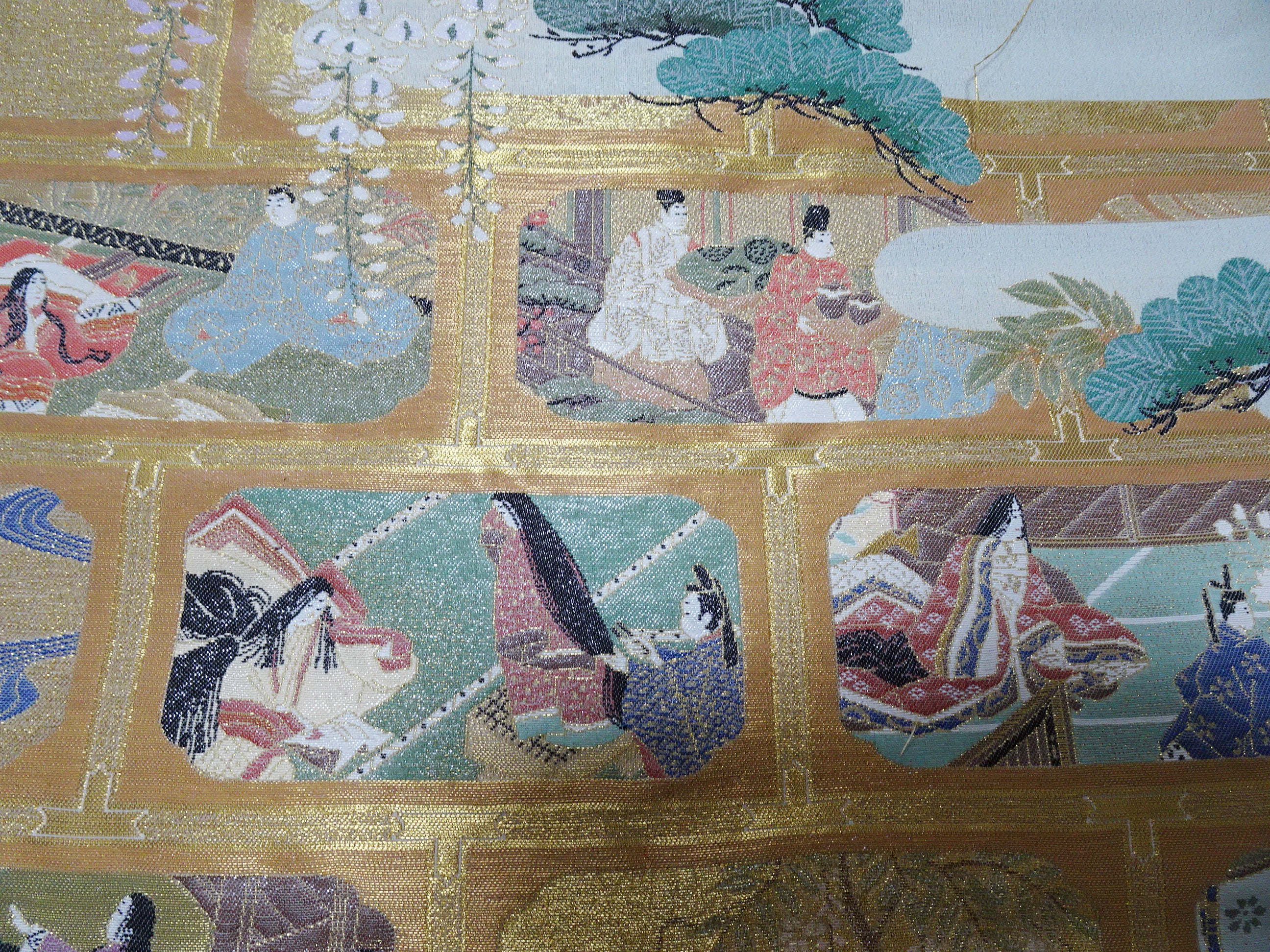 Japanese vintage Rare Silk sample fabric Juko Ori  9645