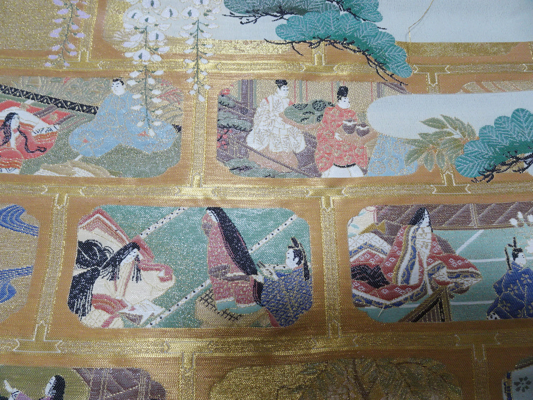 Japanese vintage Rare Silk sample fabric Juko Ori  9645