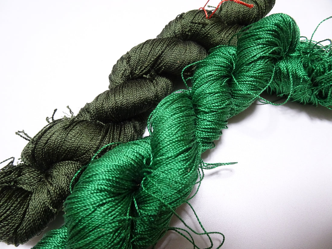 Japanese Vintage Strong Twisted Silk 2sets Thread Embroidery & Weaving 15088