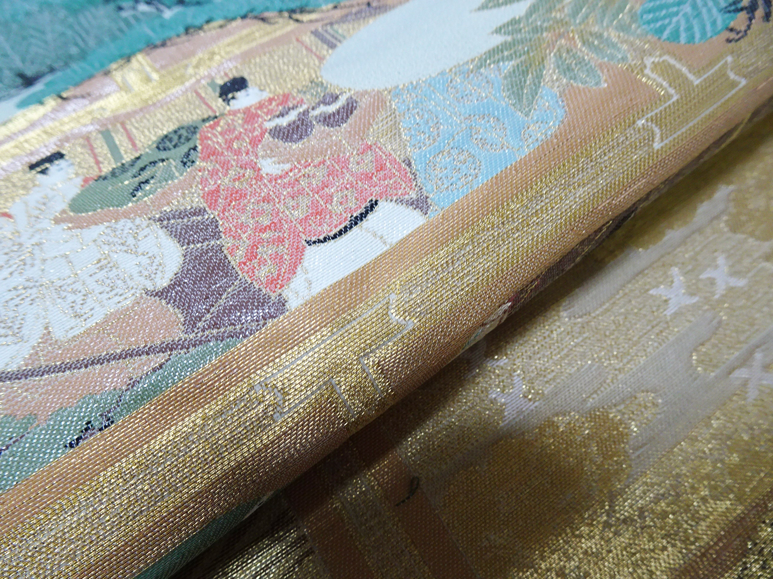 Japanese vintage Rare Silk sample fabric Juko Ori  9645