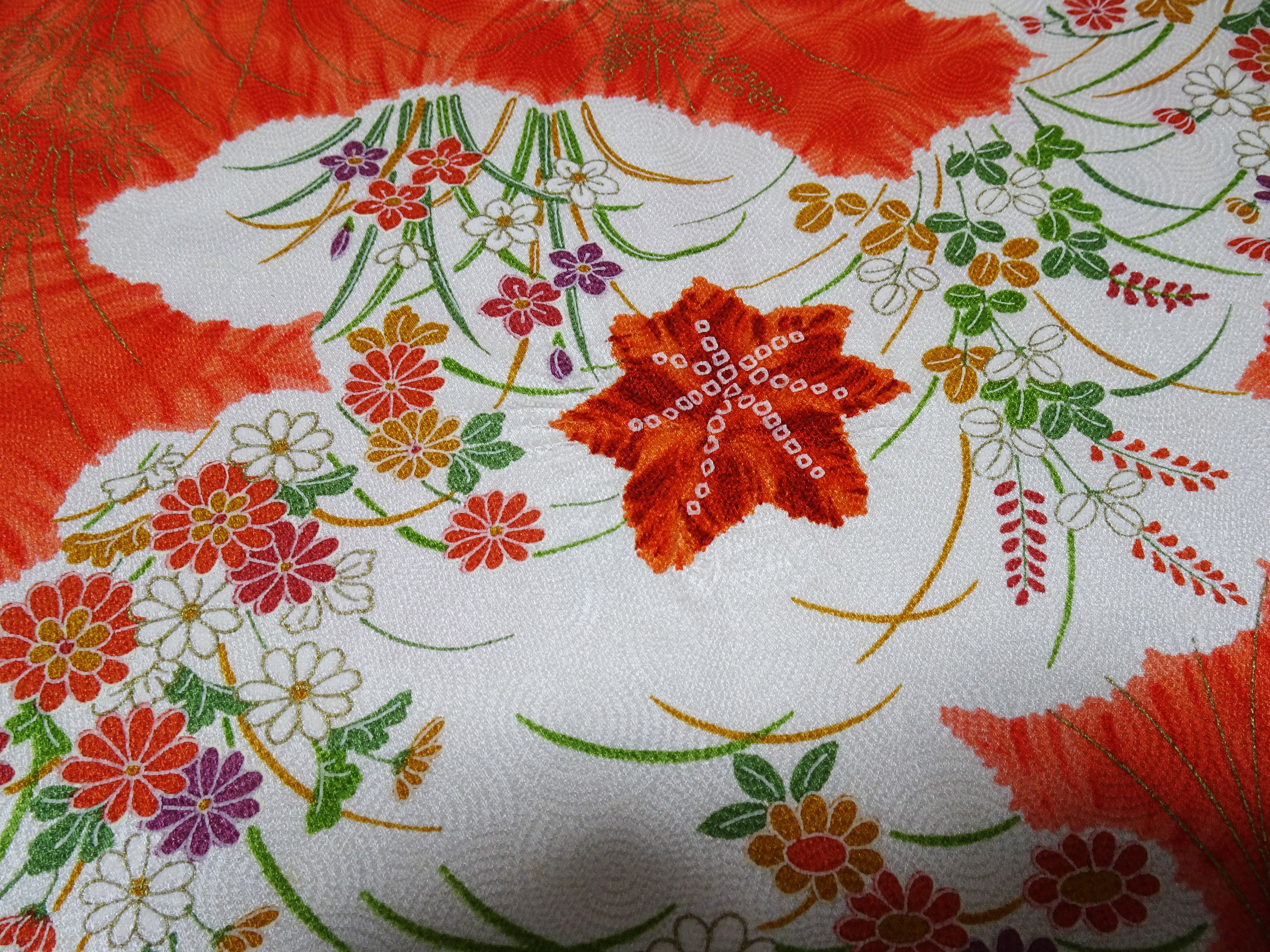 Japanese Silk Bolts  Shibori / Dyed  Flower pattern 17499
