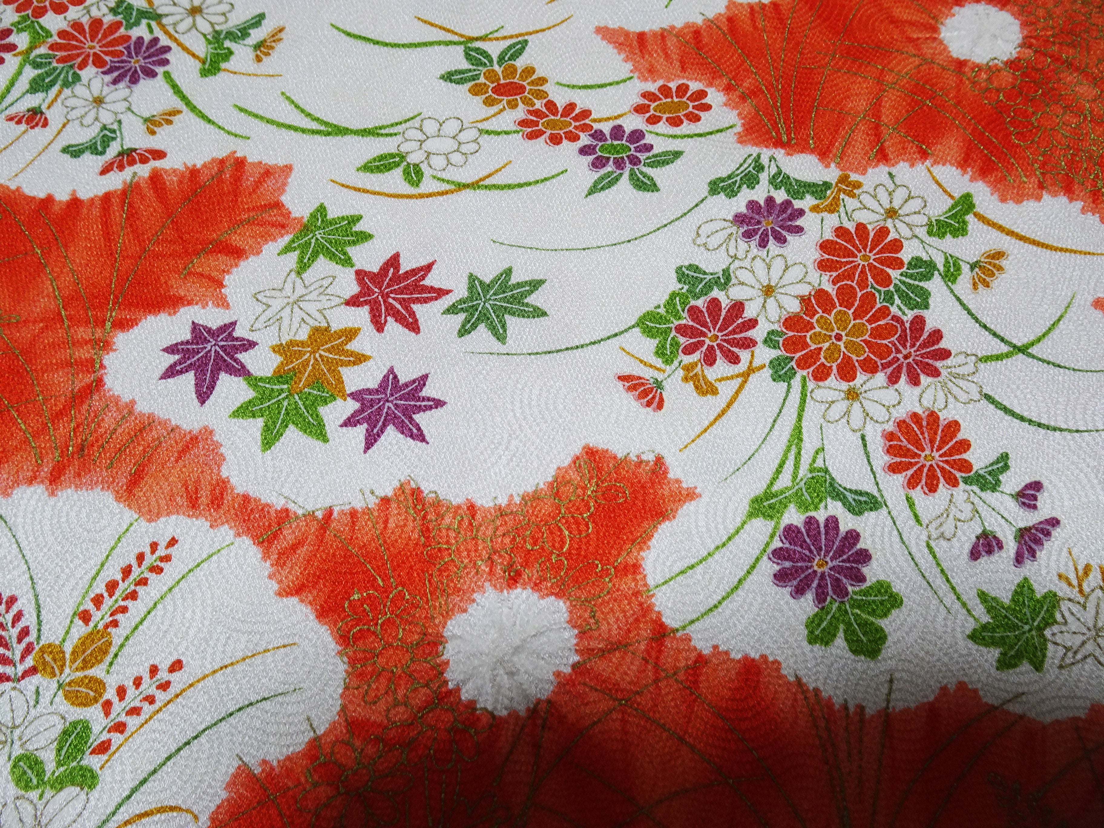Japanese Silk Bolts  Shibori / Dyed  Flower pattern 17499