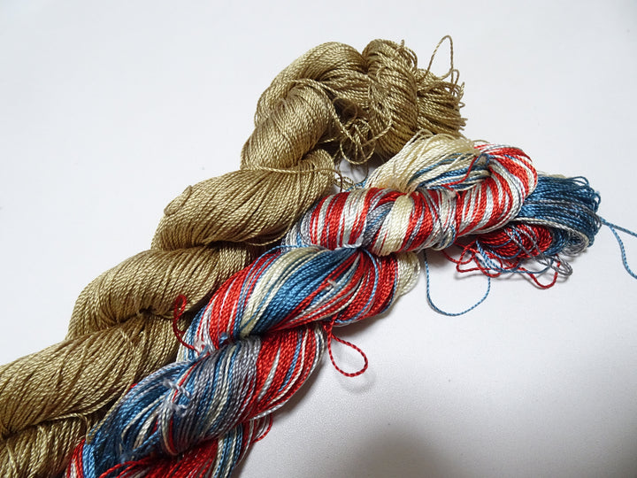 Japanese Vintage Strong Twisted Silk 2sets Thread Embroidery & Weaving 15089