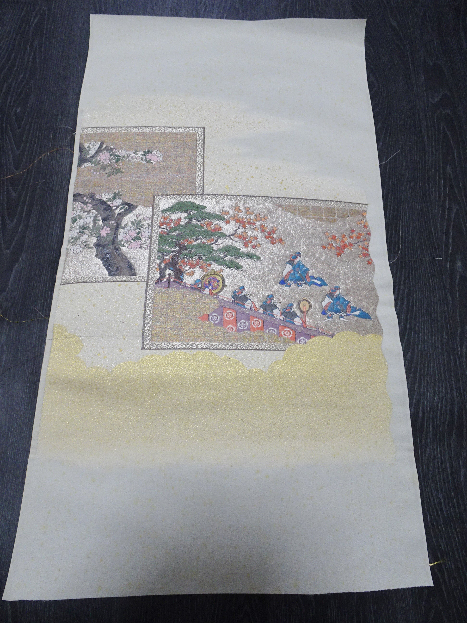 Japanese vintage Rare Silk sample fabric Juko Ori  9646