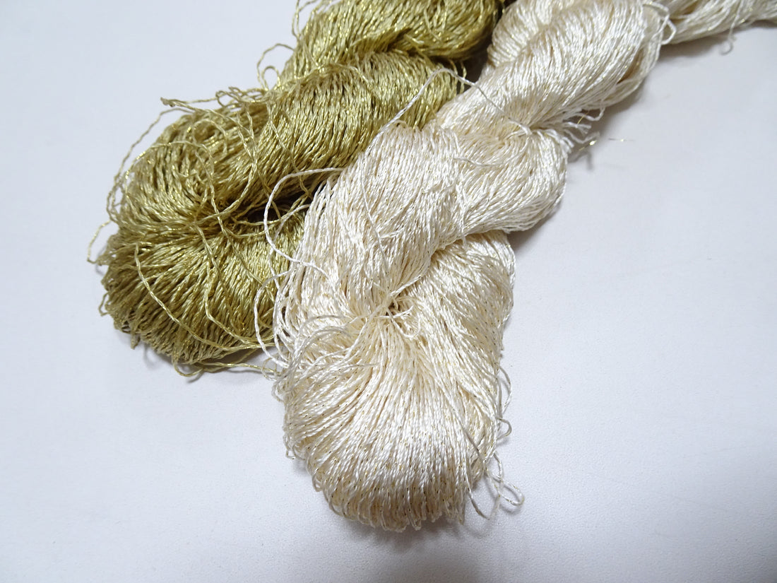 Japanese Vintage High Class Rare Silk Thread Mixture of Gold embroidery 15974