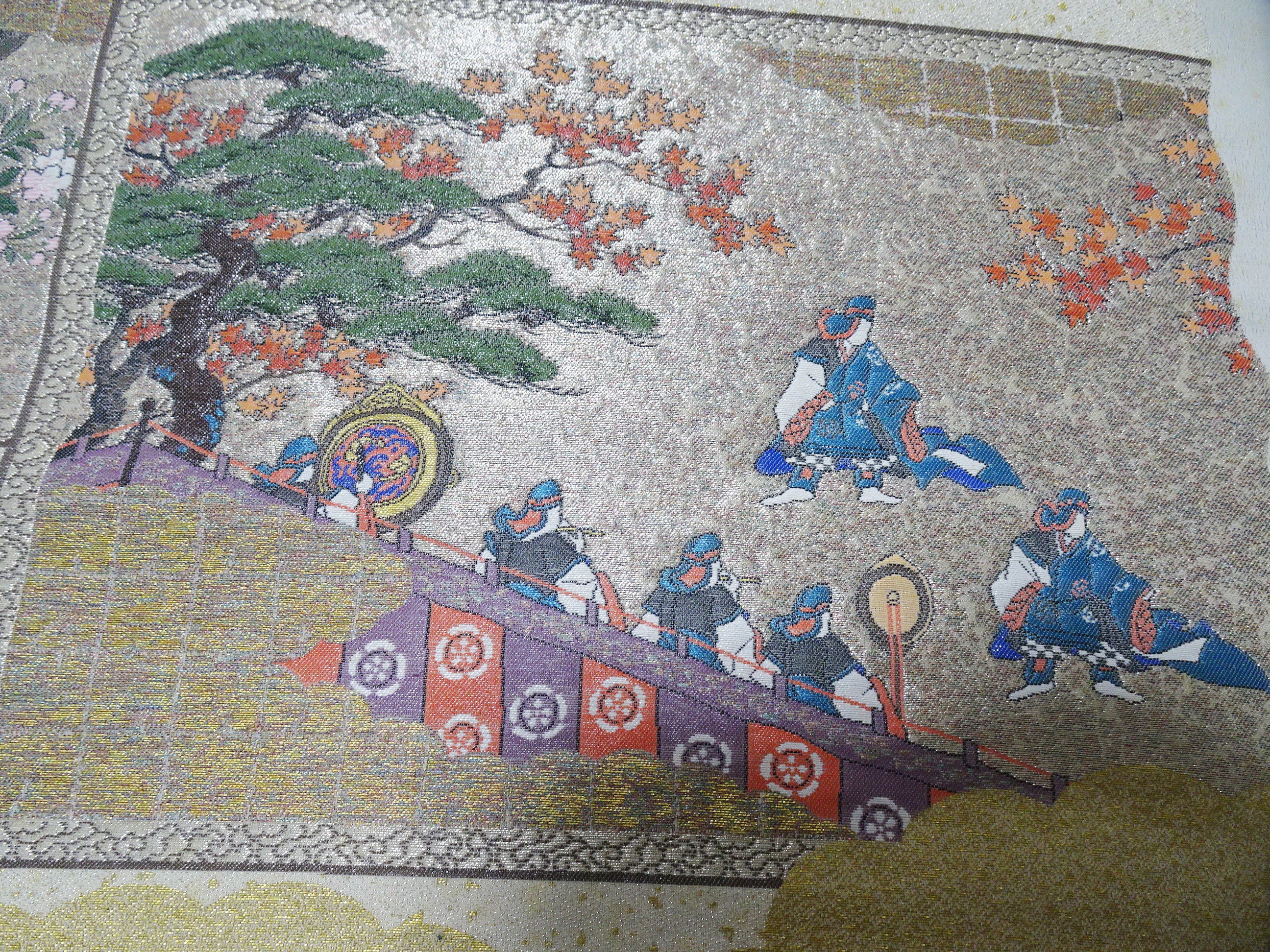 Japanese vintage Rare Silk sample fabric Juko Ori  9646