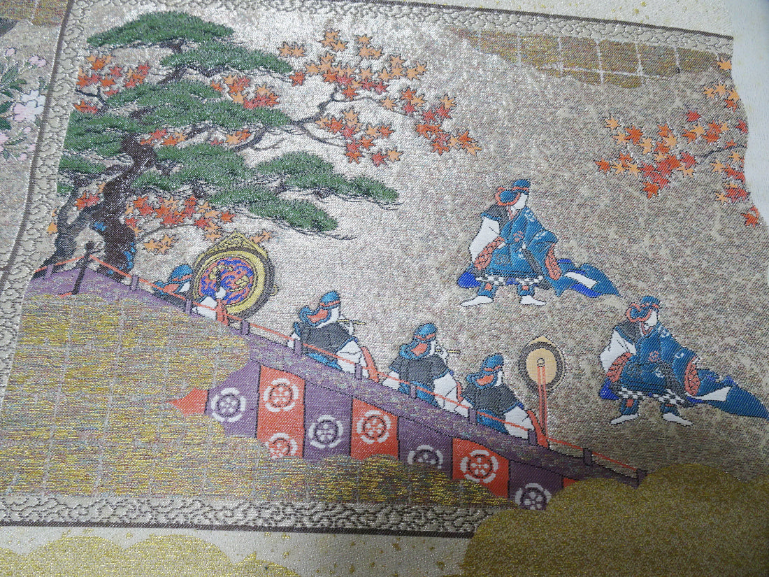 Japanese vintage Rare Silk sample fabric Juko Ori  9646