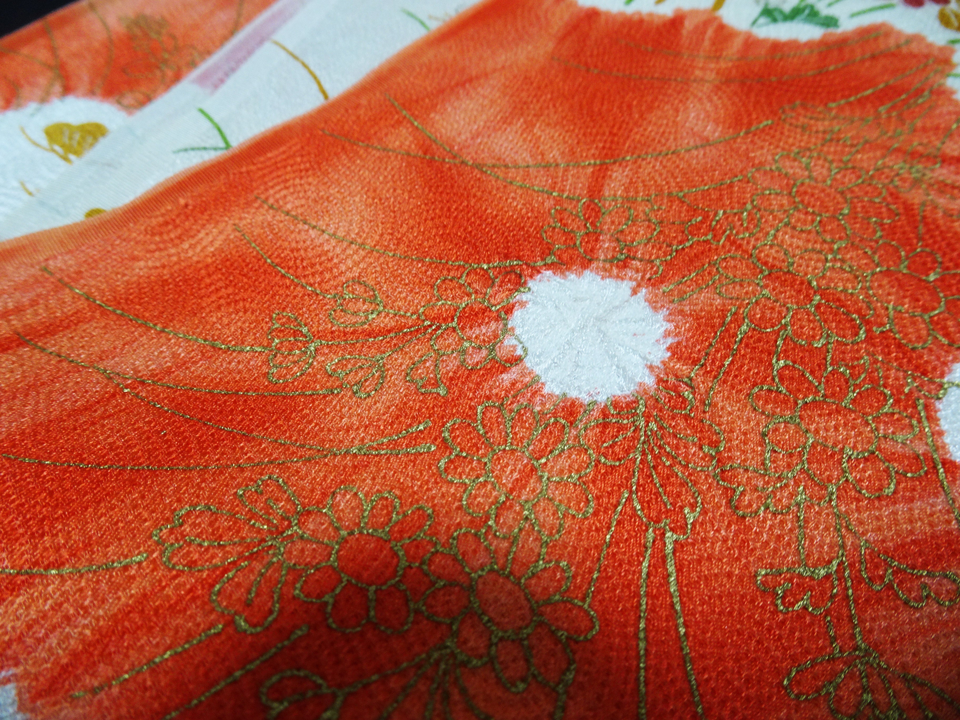 Japanese Silk Bolts  Shibori / Dyed  Flower pattern 17499