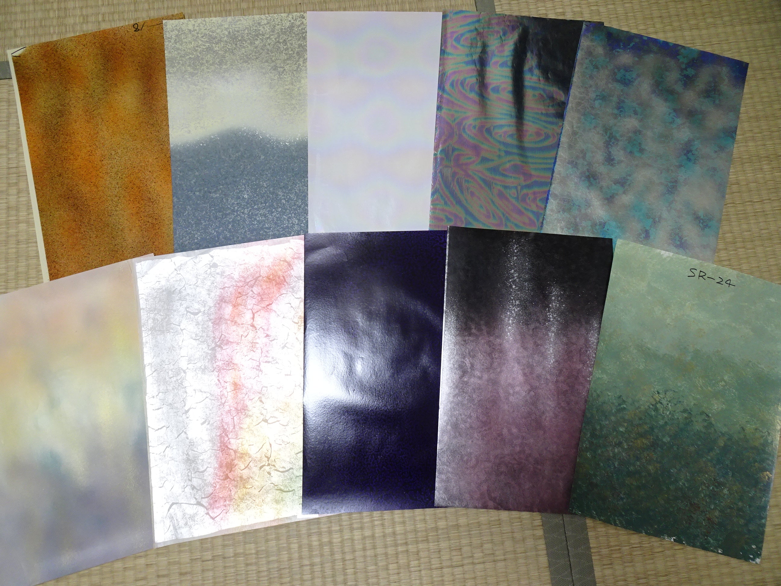 Japanese Vintage Rare Hikibaku Washi Paper 10 sheets 10393