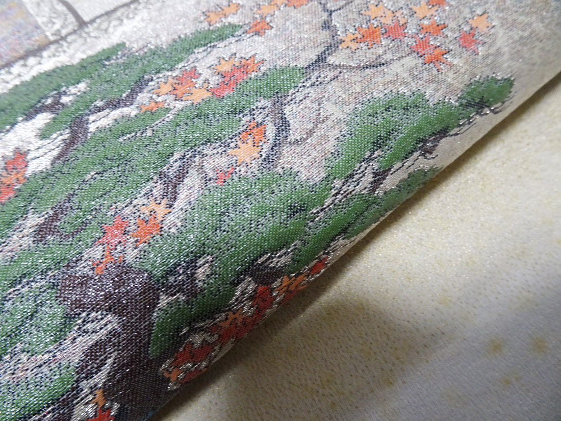 Japanese vintage Rare Silk sample fabric Juko Ori  9646