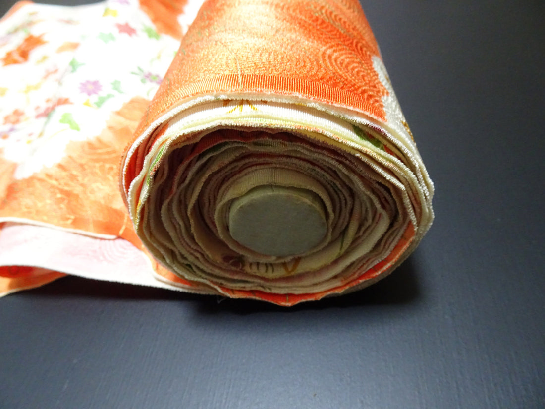 Japanese Silk Bolts  Shibori / Dyed  Flower pattern 17499