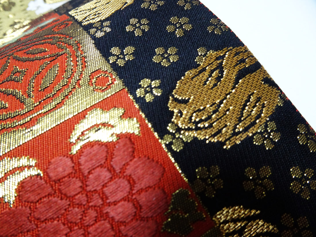 Japanese Kimono Silk Fukuro Obi Shin-Nhoisho-Nishiki Elegant Woven Pattern16334
