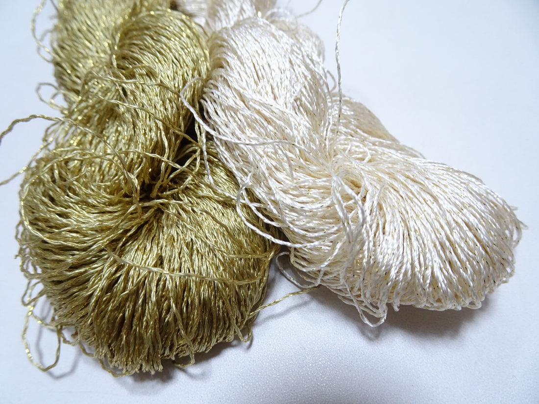 Japanese Vintage High Class Rare Silk Thread Mixture of Gold embroidery 15974