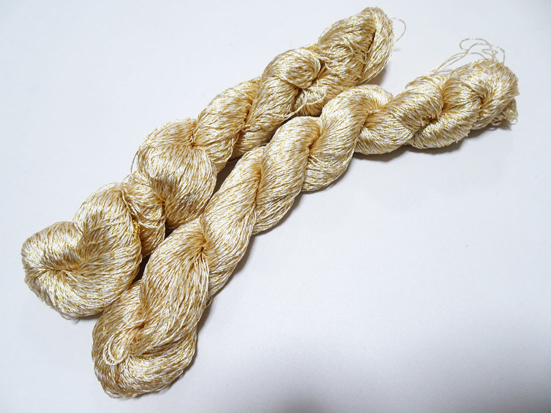 Japanese Vintage High Class Rare Silk Thread Mixture of Gold embroidery 15975